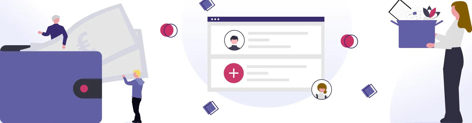 Illustration Geldbeutel und Minijob