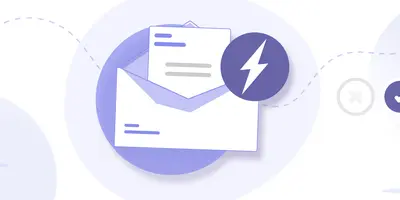 Illustration einer E-Mail mit einem Pfeil