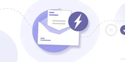 Illustration einer E-Mail mit einem Pfeil