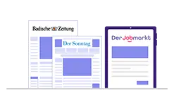 Illustration Badische Zeitung, Der Sonntag und derjobmarkt.de