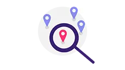 Illustration Lupe und Region